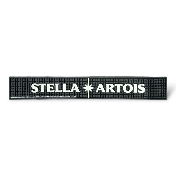 Stella Artois Black White Rubber Long Bar Mat Beer‎ Spill Rail Counter Runner - Picture 1 of 10